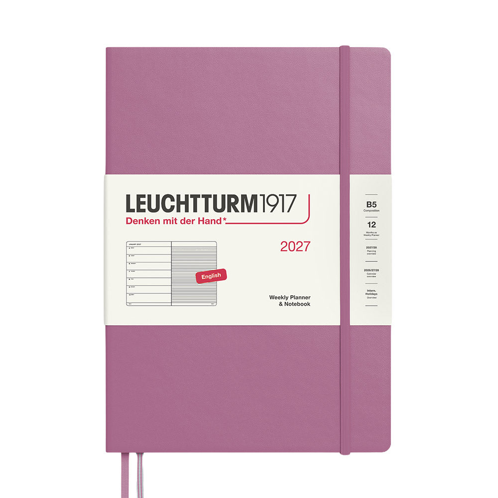 LEUCHTTURM1917 Weekly Planner & Notebook 2027 Hardcover Composition B5 Dusty Rose