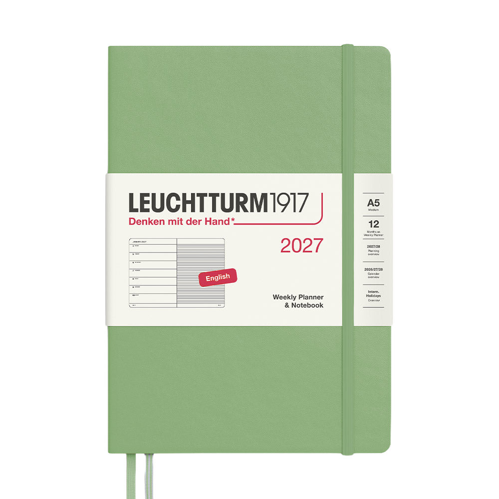 LEUCHTTURM1917 Weekly Planner & Notebook 2027 Hardcover Medium A5 Sage