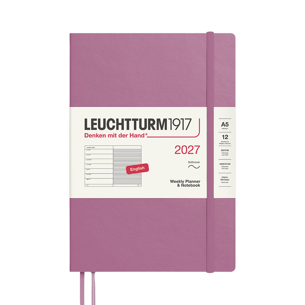 LEUCHTTURM1917 Weekly Planner & Notebook 2027 Softcover Medium A5 Dusty Rose