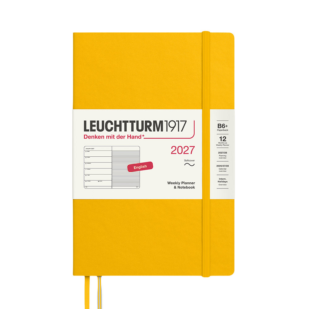 LEUCHTTURM1917 Weekly Planner & Notebook 2027 Softcover Paperback B6+ Sunflower