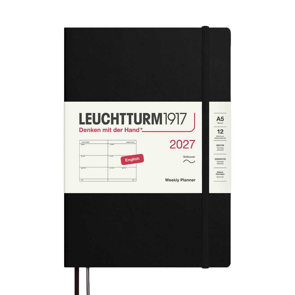 LEUCHTTURM1917 Weekly Planner 2027 Softcover Medium A5 Black