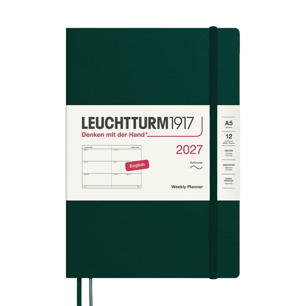 LEUCHTTURM1917 Weekly Planner 2027 Softcover Medium A5 Forest Green
