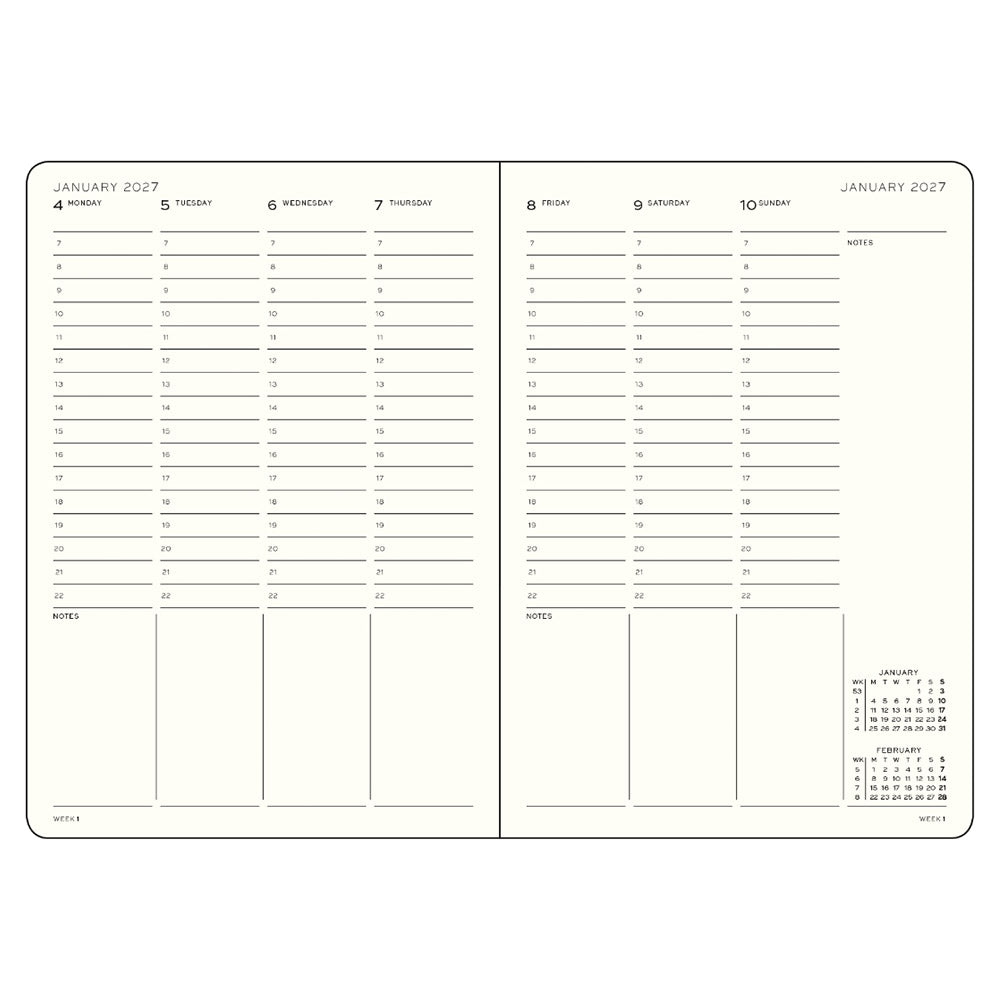 LEUCHTTURM1917 Week Planner 2027 Hardcover Master A4+ Black