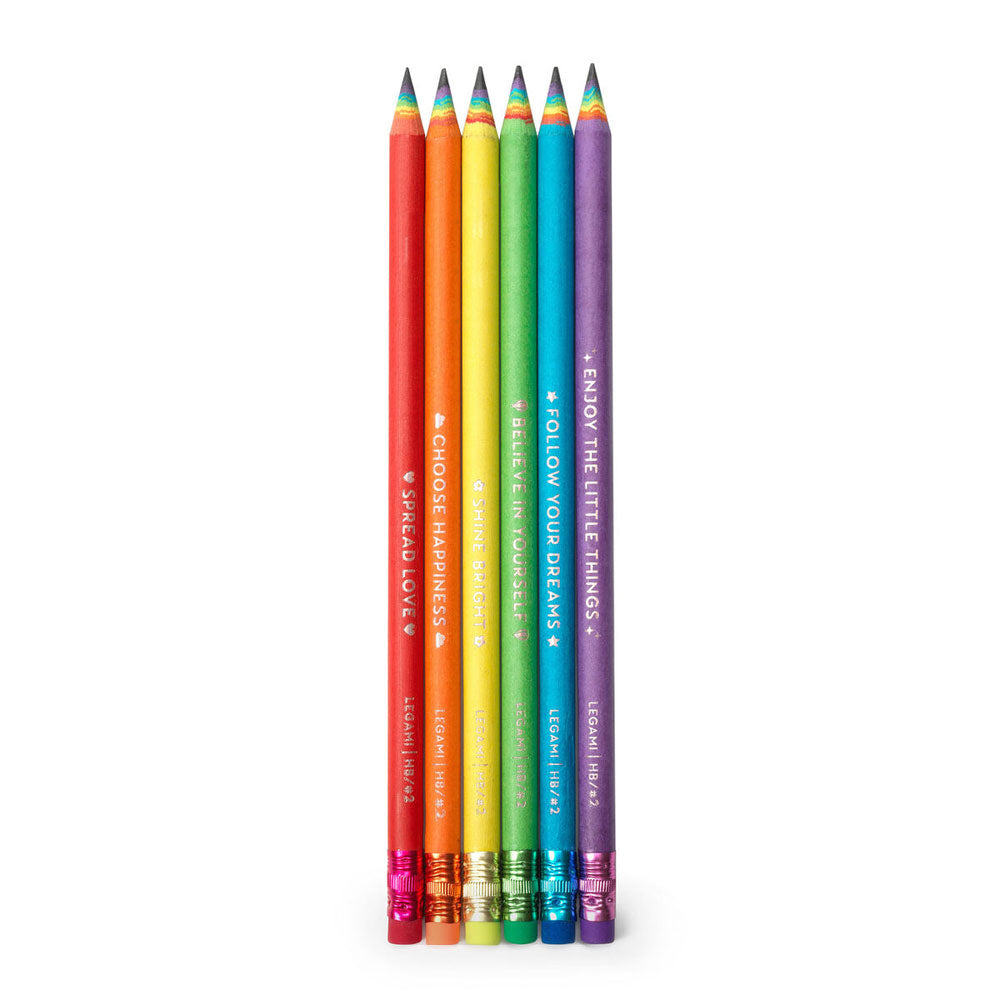 Legami Happiness For Every Day Set Of 6 Hb Graphite Pencils by Legami at Cult Pens