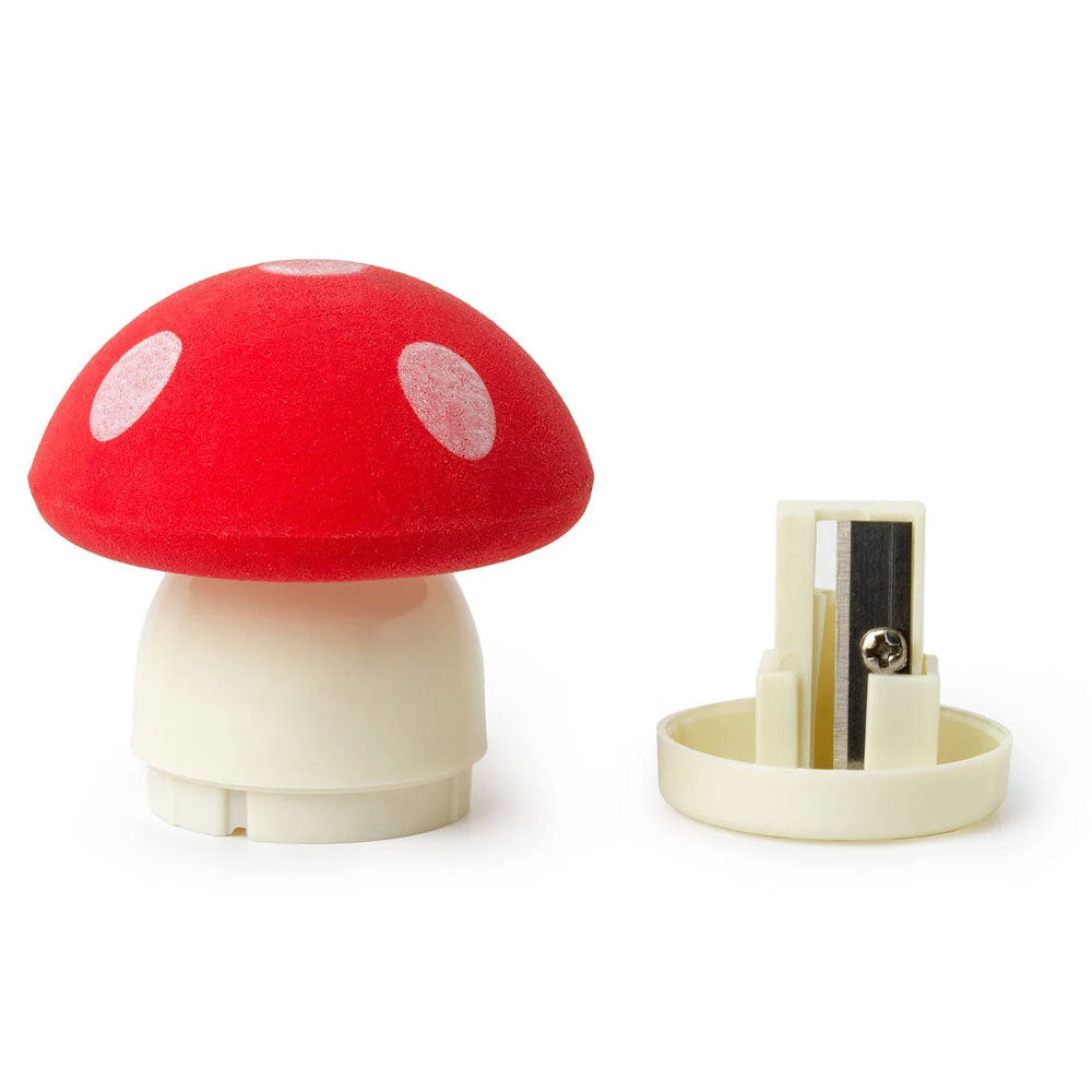 Legami Magic Mushroom Eraser With Pencil Sharpener Red by Legami at Cult Pens