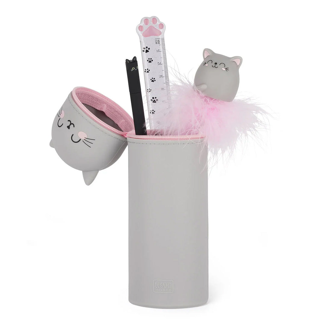 Legami Kawaii 2-in-1 Soft Silicone Pencil Case Kitty