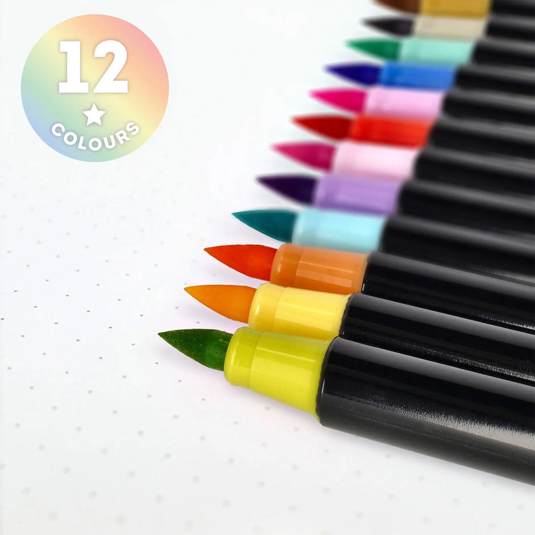 Legami Brush Markers Set of 12 Pastel Colours