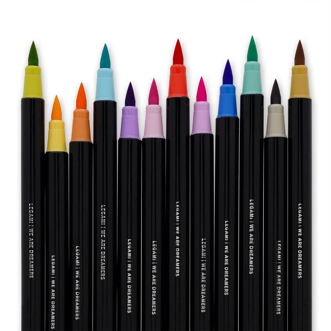 Legami Brush Markers Set of 12 Pastel Colours