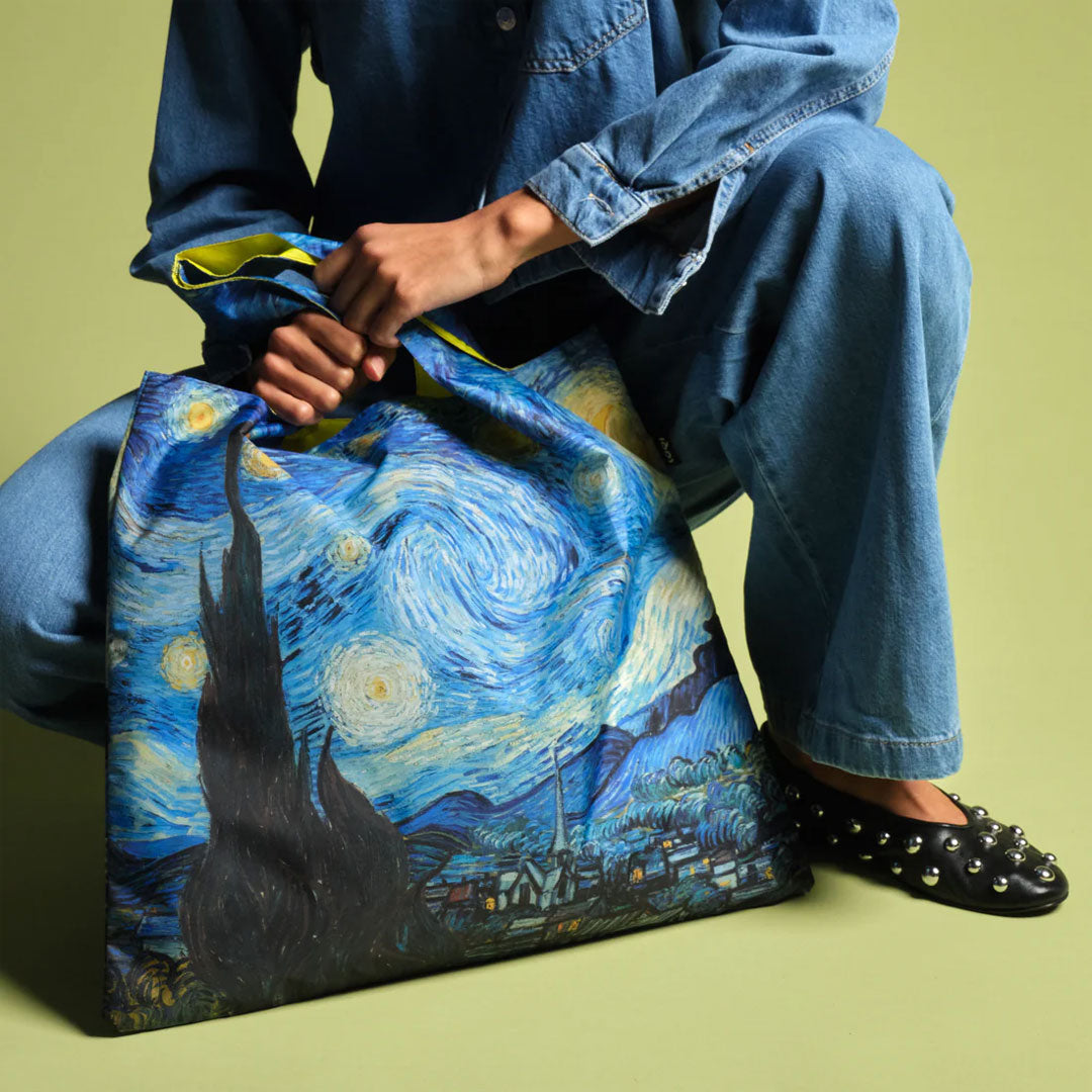 LOQI VINCENT VAN GOGH The Starry Night Recycled Tote Bag