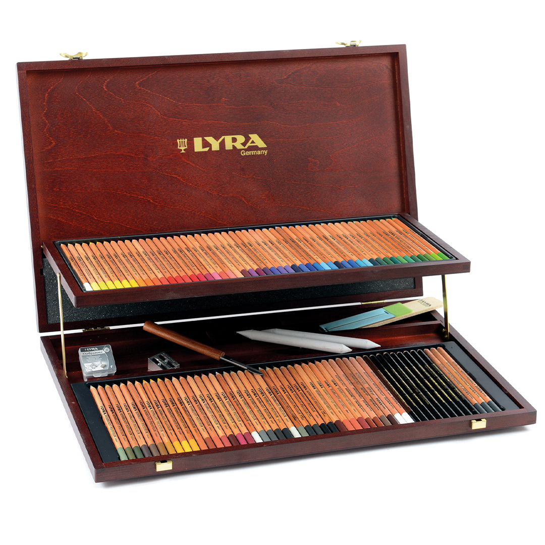 LYRA Rembrandt Polycolour Pencil Set of 100 in Wooden Case