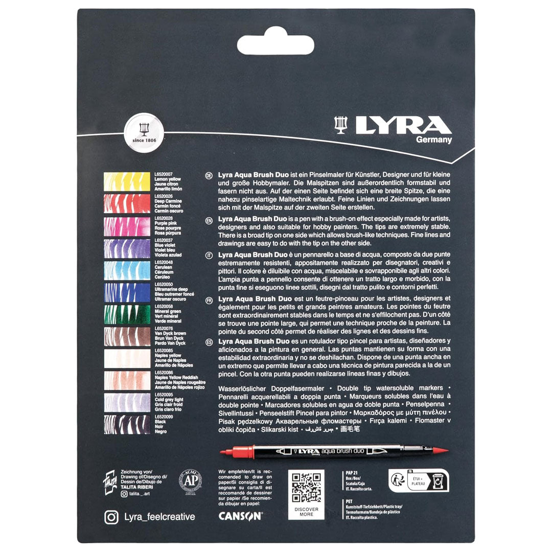 Lyra Aqua Brush Duo Manga Pen Set of 12