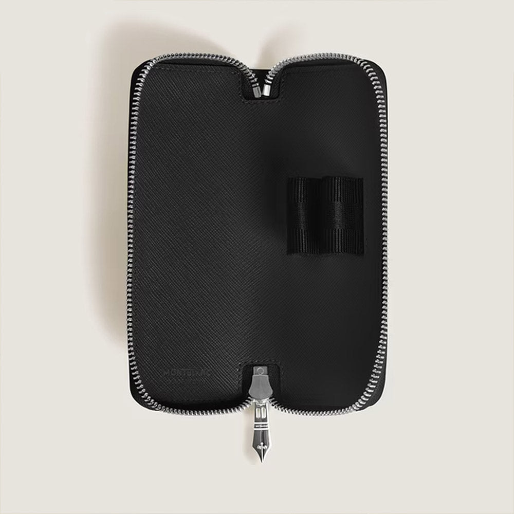 Montblanc Sartorial 2 Pen Zipped Pouch Tweed Blue