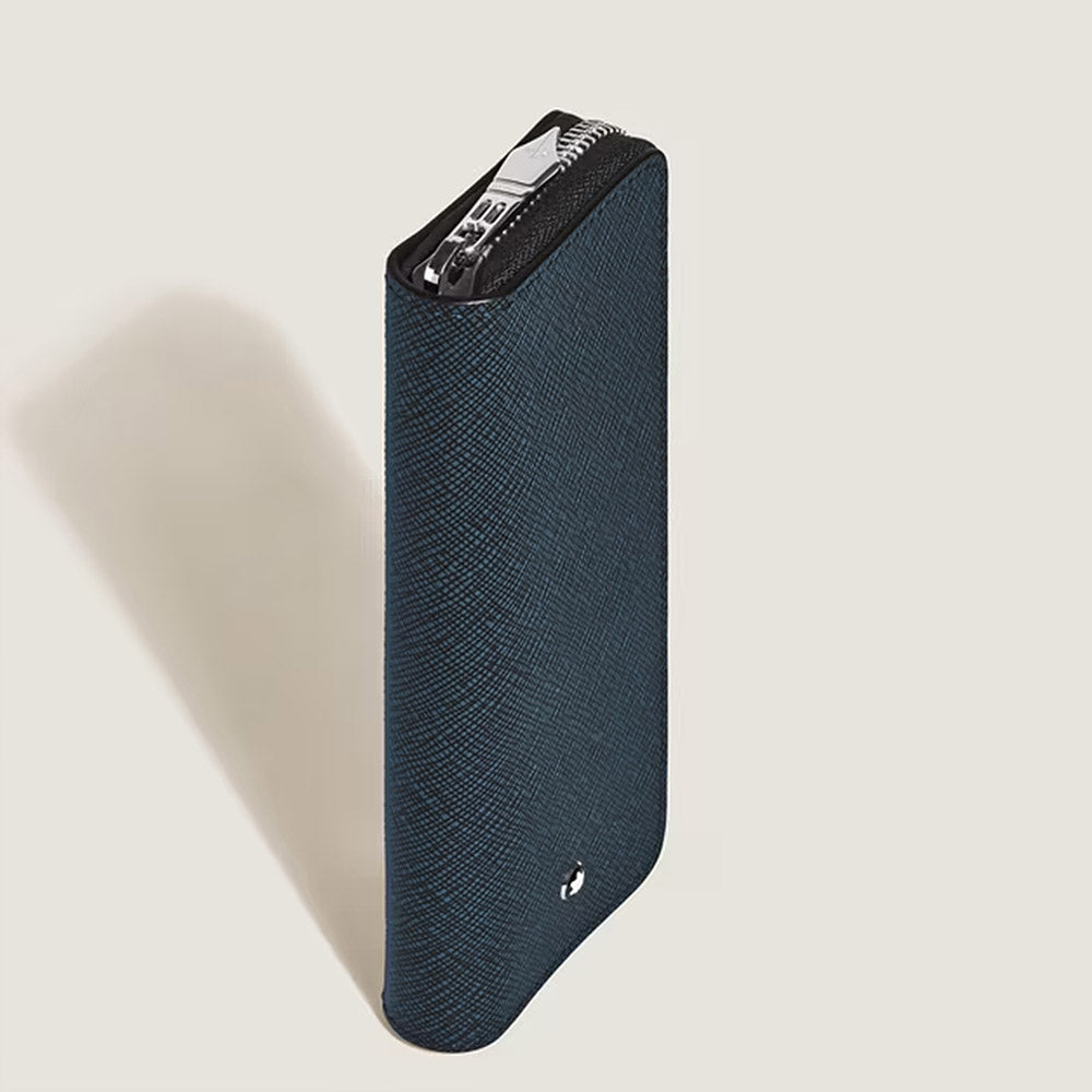 Montblanc Sartorial 2 Pen Zipped Pouch Tweed Blue