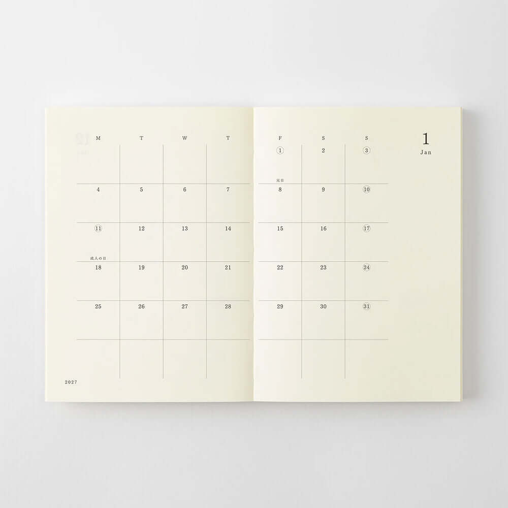 Midori Notebook Diary 2027 A6