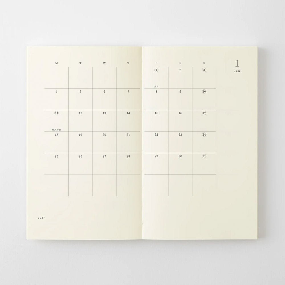 Midori Notebook Diary 2027 B6 Slim