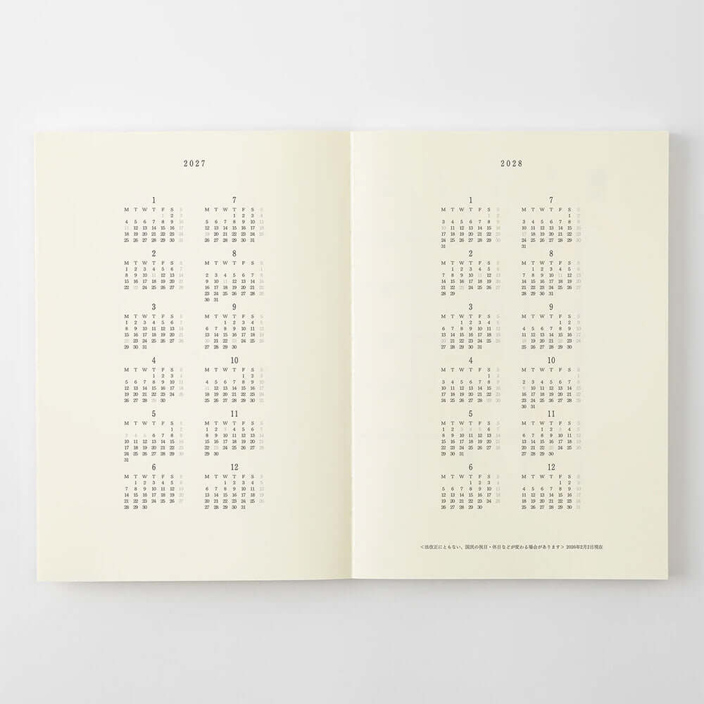 Midori Notebook Diary 2027 A5