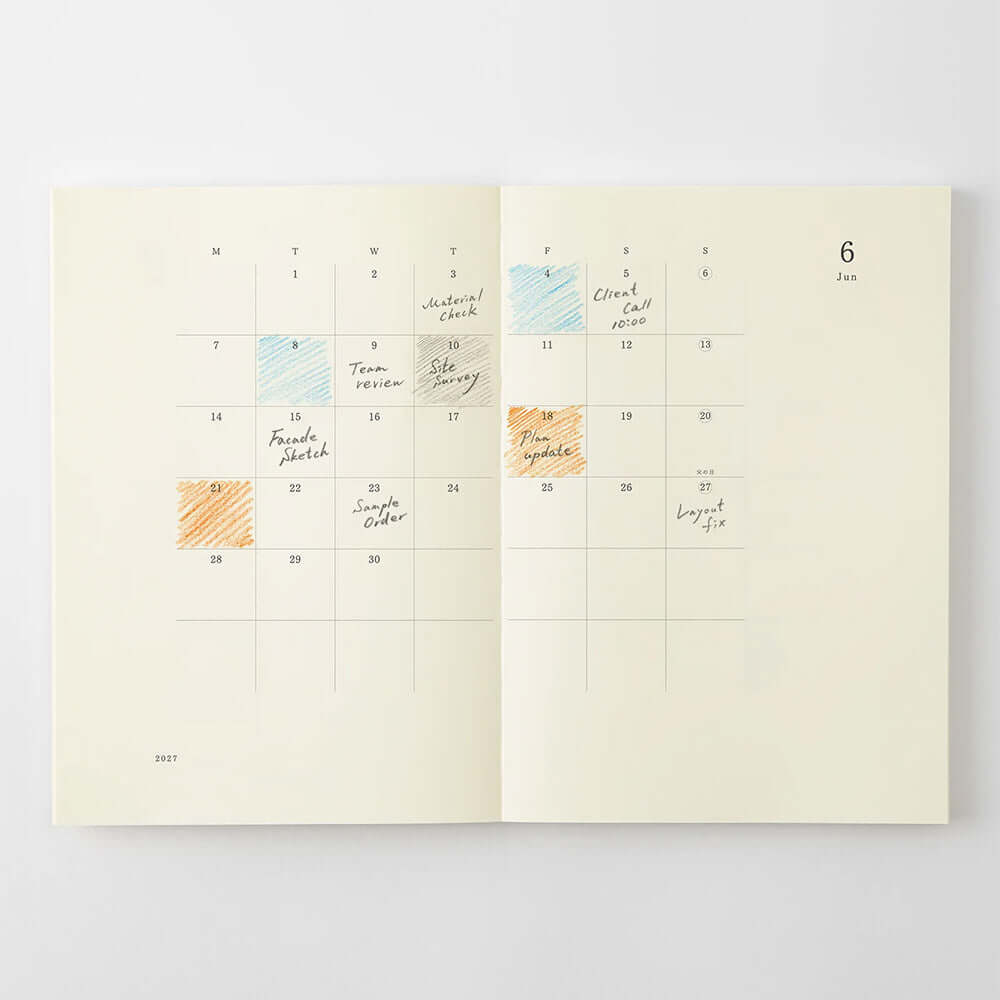 Midori Notebook Diary 2027 A5