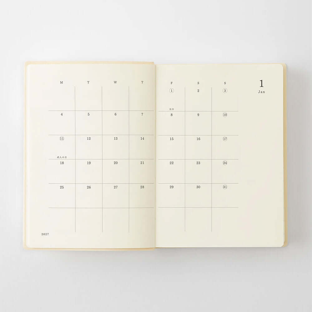 Midori Notebook Daily Diary 2027 A6
