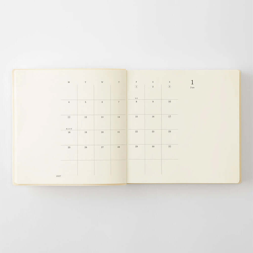 Midori Notebook Daily Diary 2027 A5 Squared