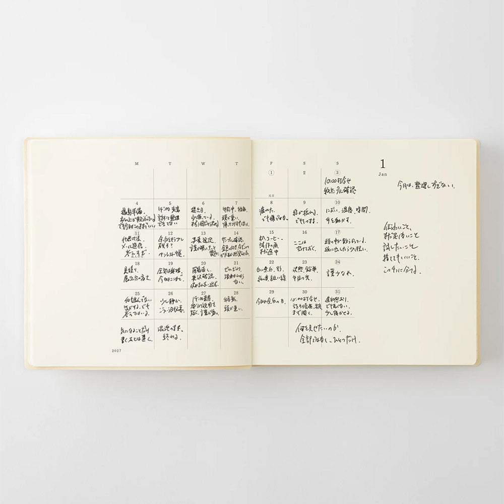 Midori Notebook Daily Diary 2027 A5 Squared