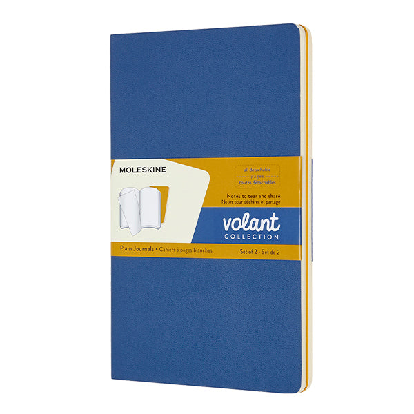 Moleskine Volant Journal Large Set of 2 Forget-Me-Not/Amber Yellow