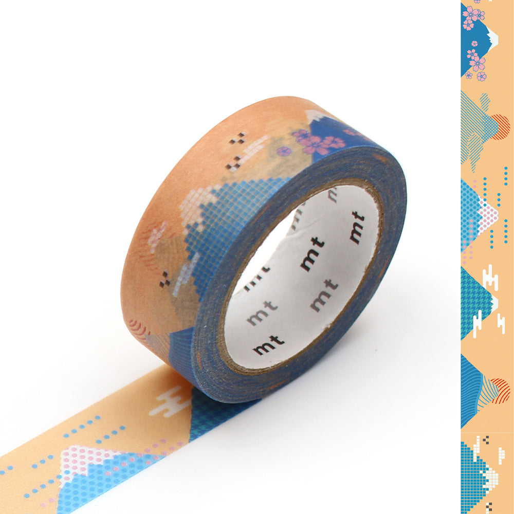 mt Washi Masking Tape - 15mm x 7m - Mt. Fuji Graphic