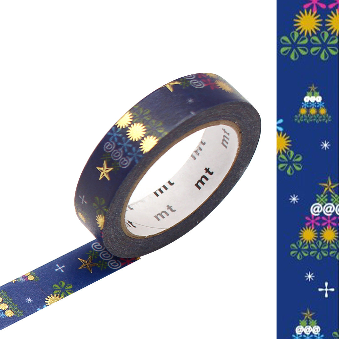 mt Washi Masking Tape - 10mm x 7m - 2023 Christmas - Typographic Trees