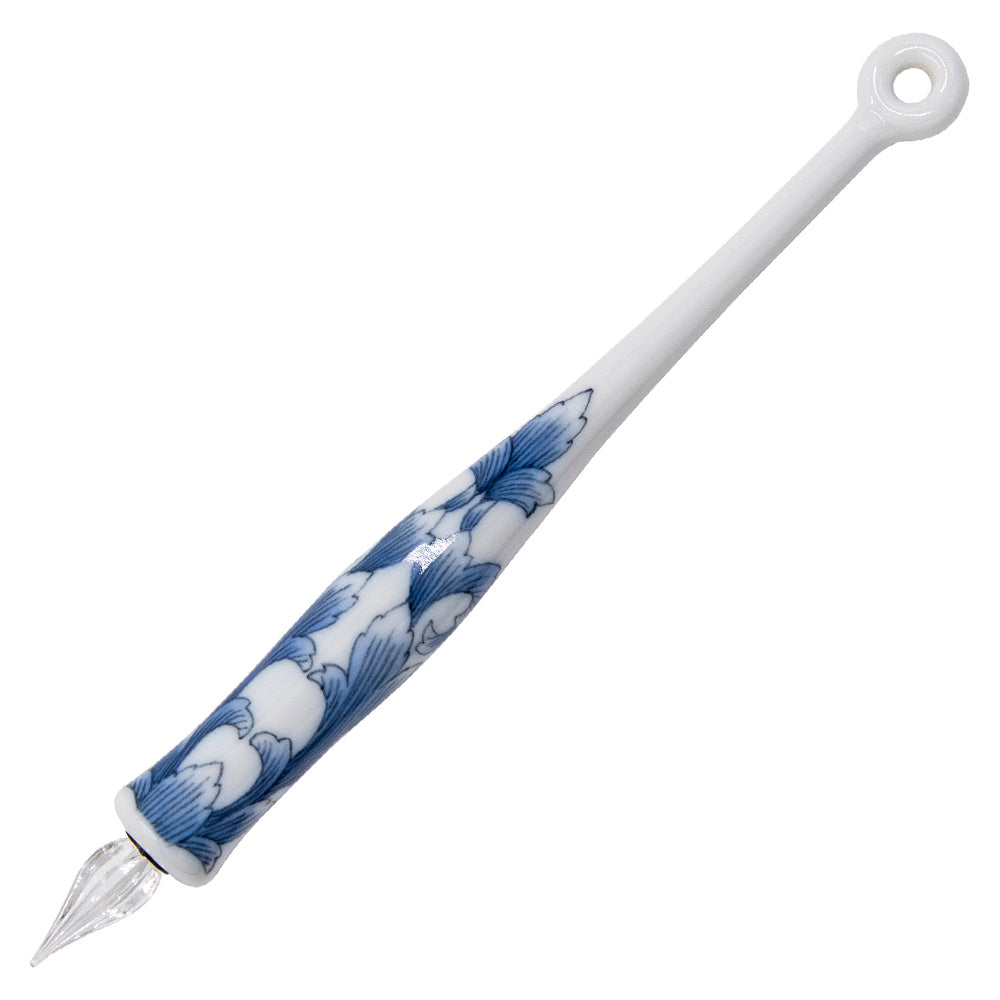 HIZEN5 Saga Collective Japanese Ceramic Glass Dip Pen Blue Karahanamon