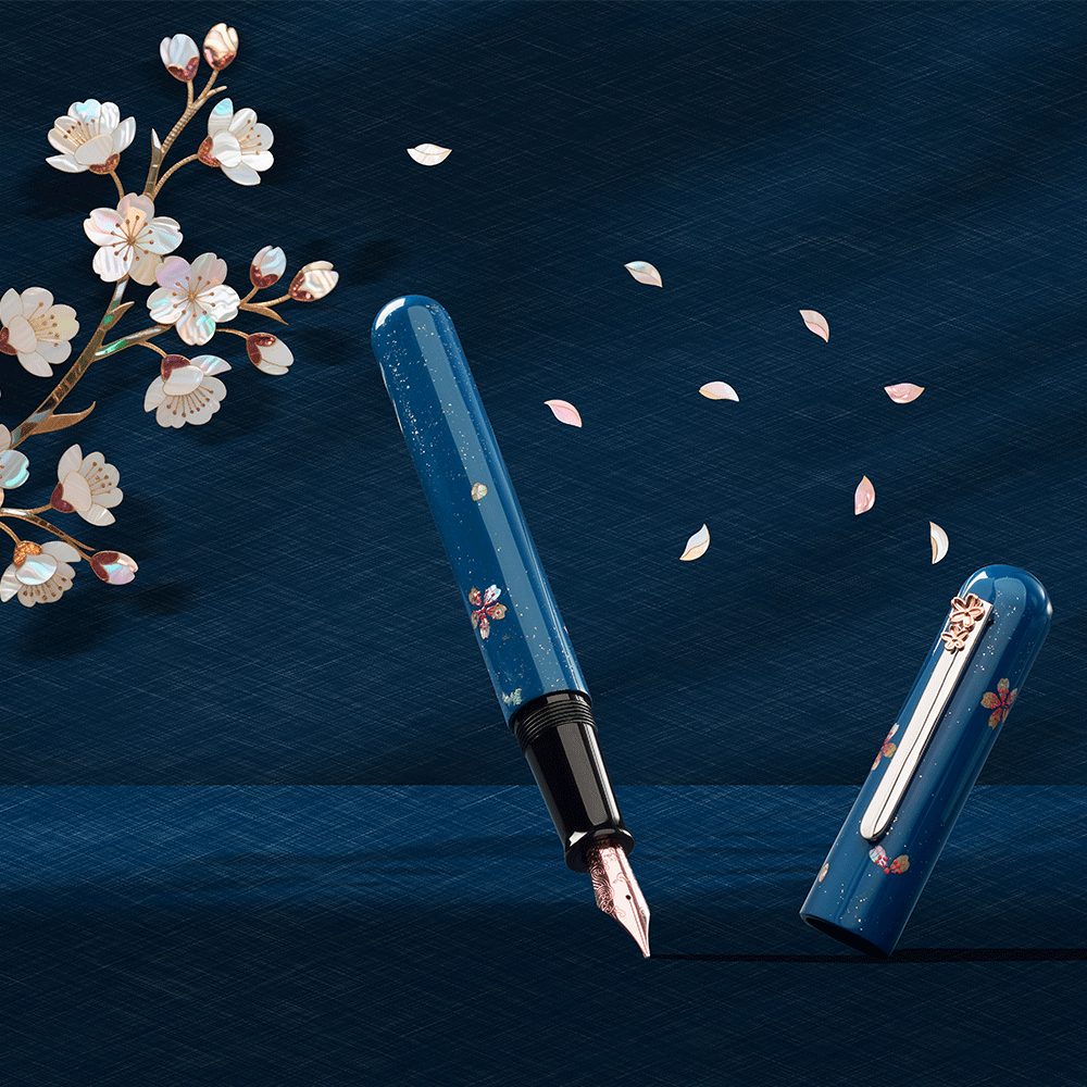 IKKAKU by Nahvalur Cherry Blossom Fountain Pen 14K Nib