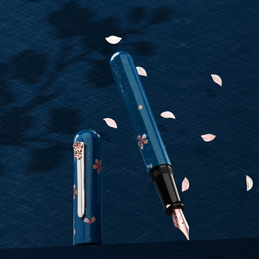 IKKAKU by Nahvalur Cherry Blossom Fountain Pen 14K Nib