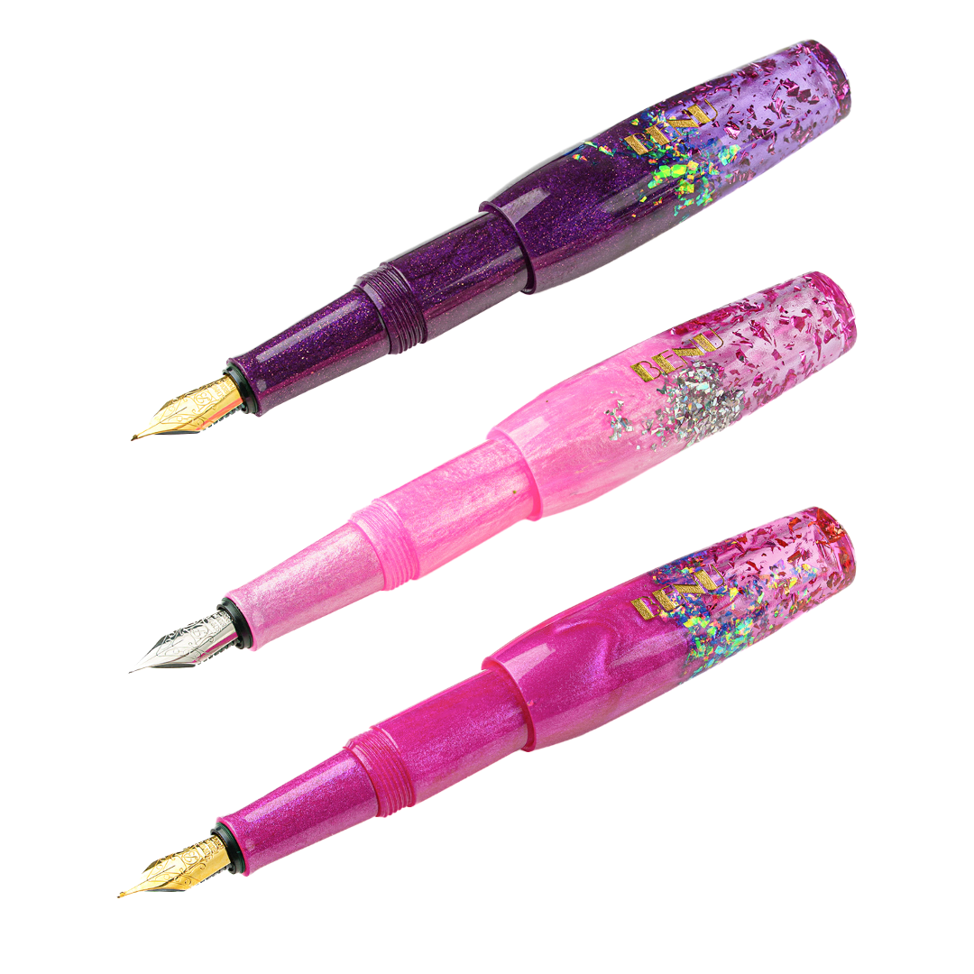 Benu Pixie Pocket Fountain Pen Magenta Madness Set of 3