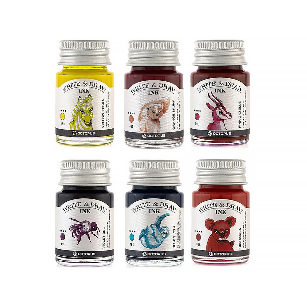 Octopus Write and Draw Ink Set of 6 Carnival