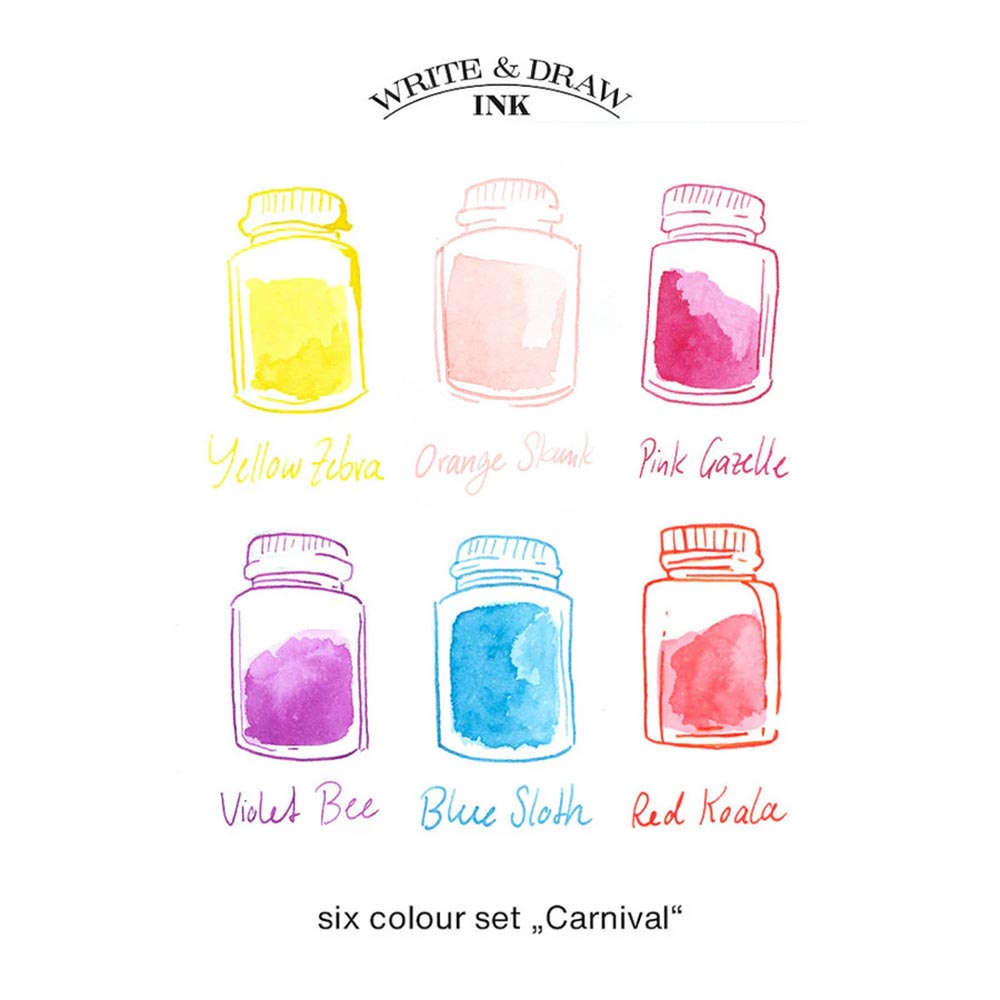 Octopus Write and Draw Ink Set of 6 Carnival
