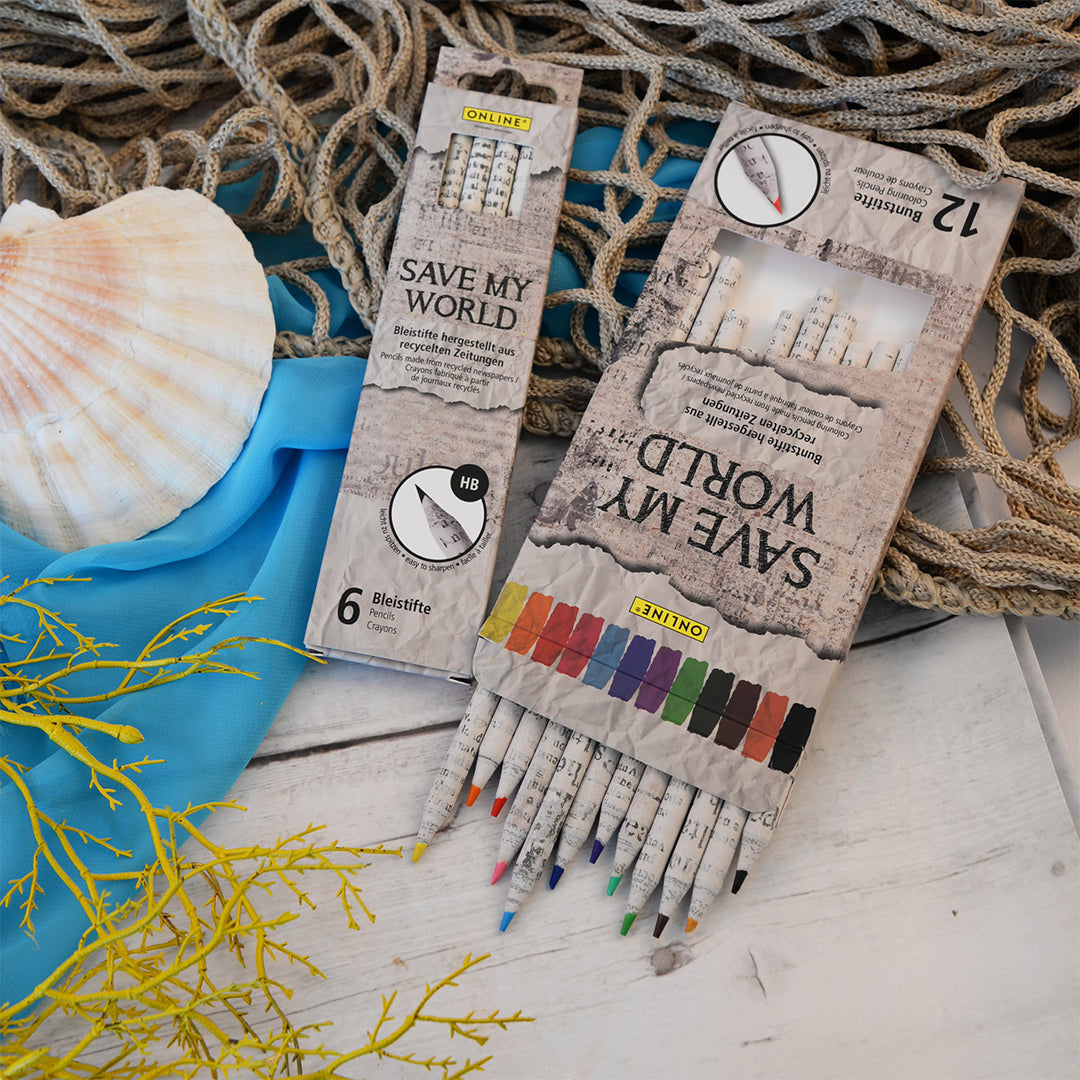 ONLINE Recycled Paper Colouring Pencil Set of 12