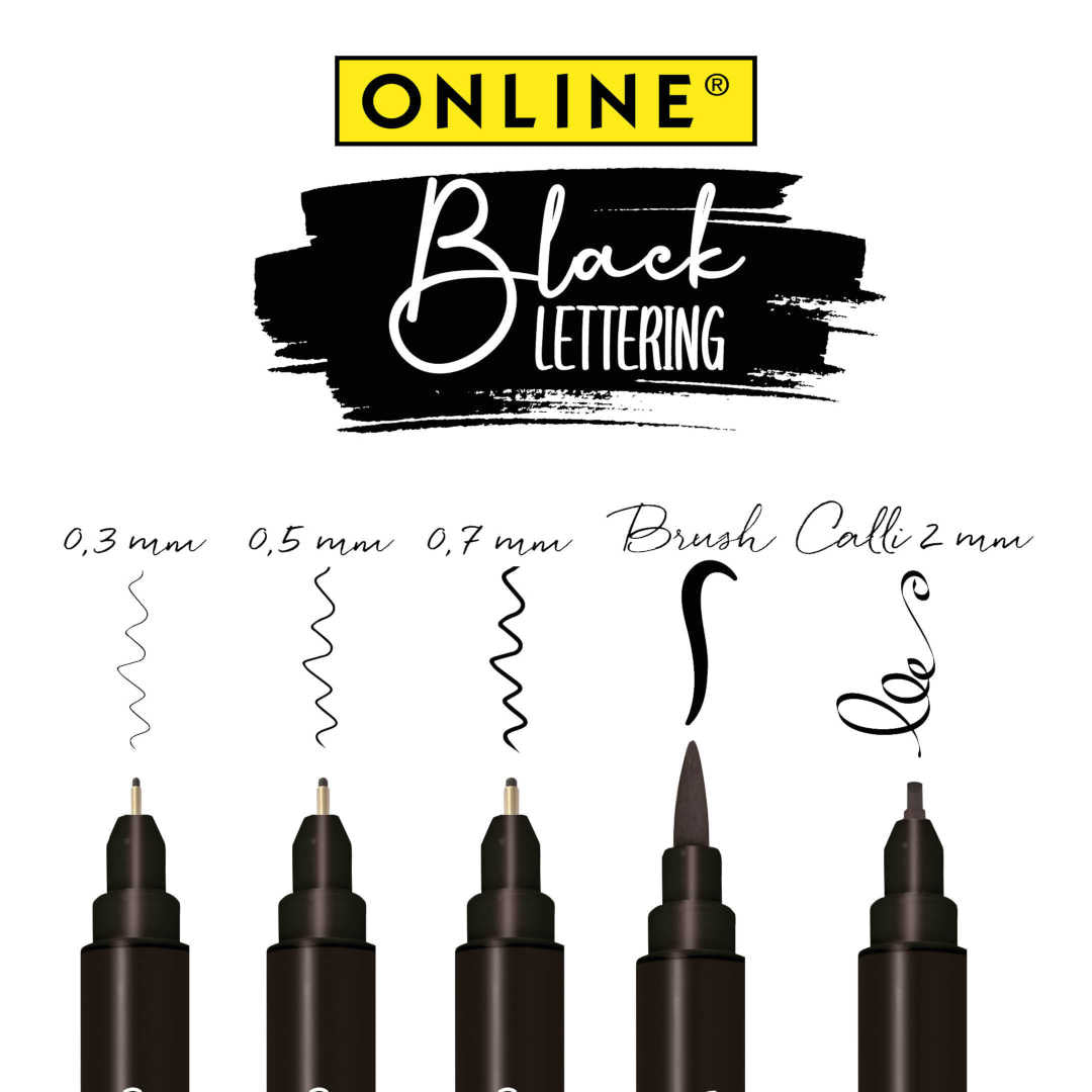 ONLINE Black Lettering Set of 5