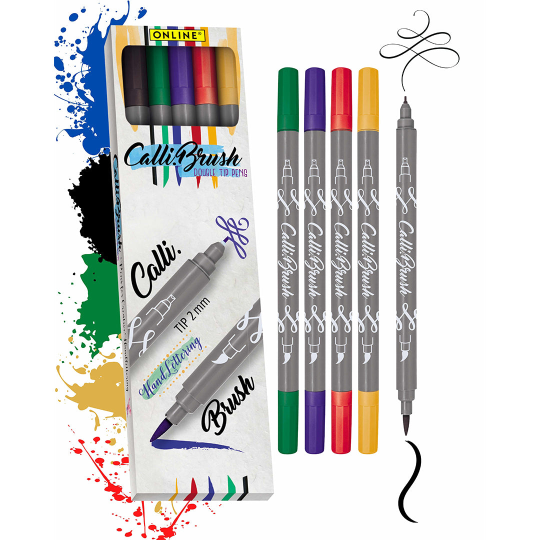 ONLINE Calligraphy Brush Set of 5 Classic