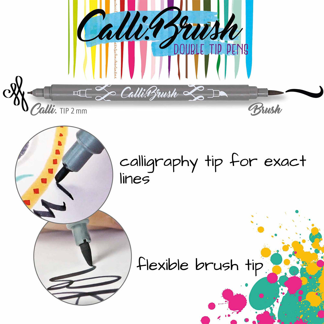 ONLINE Calligraphy Brush Set of 5 Neon
