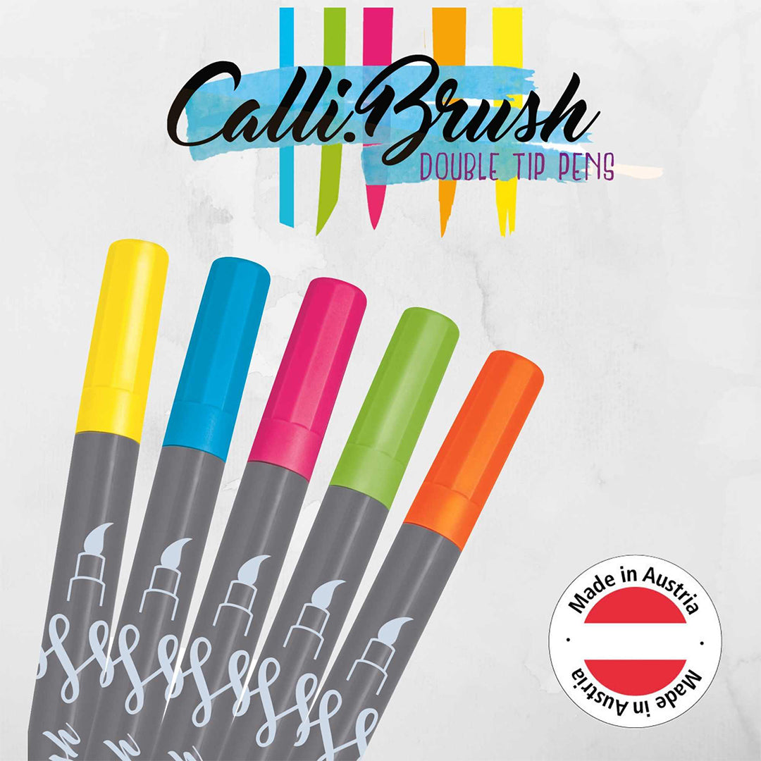 ONLINE Calligraphy Brush Set of 5 Neon