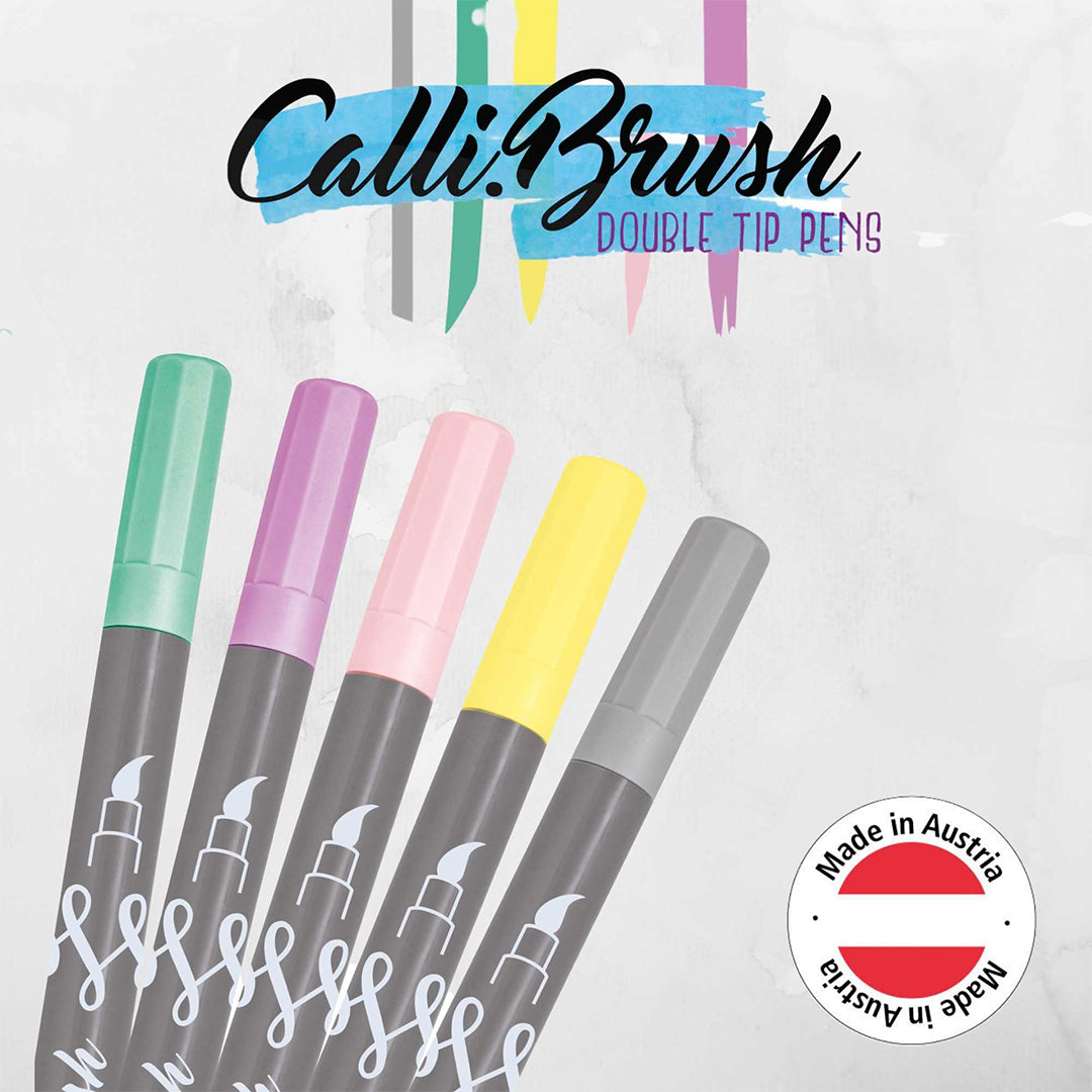 ONLINE Calligraphy Brush Set of 5 Pastel