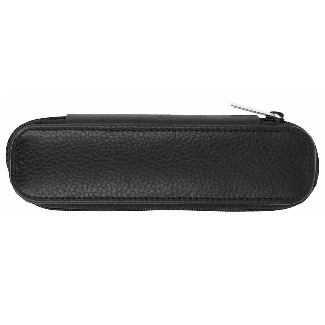 ONLINE Leather 2-Pen Case Black