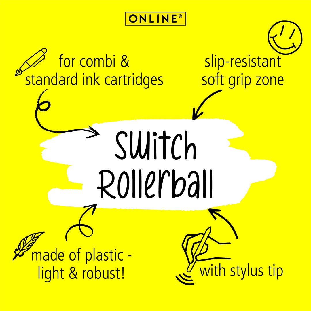 ONLINE Switch Expert Rollerball Pen with Stylus Tip Black