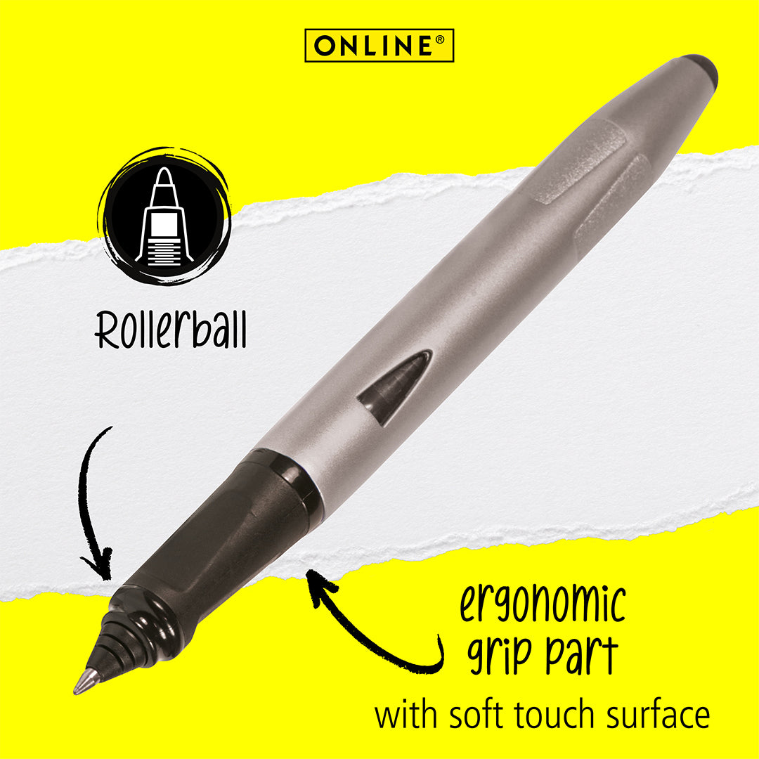 ONLINE Switch Plus Rollerball Pen with Stylus Tip Silver
