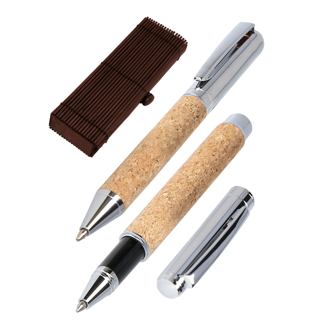 ONLINE Rollerball & Ballpen Gift Set Cork in Bamboo box