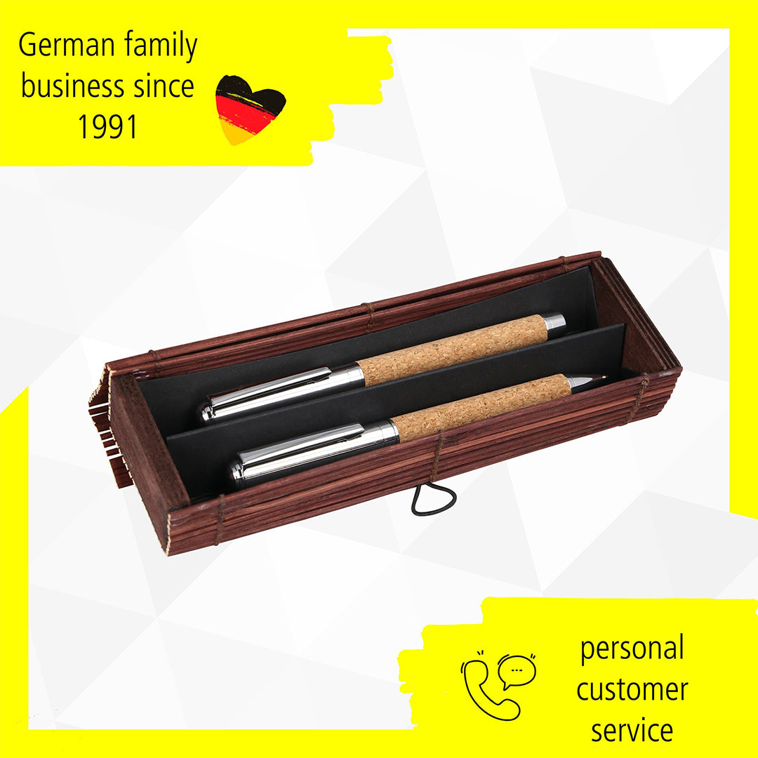 ONLINE Rollerball & Ballpen Gift Set Cork in Bamboo box