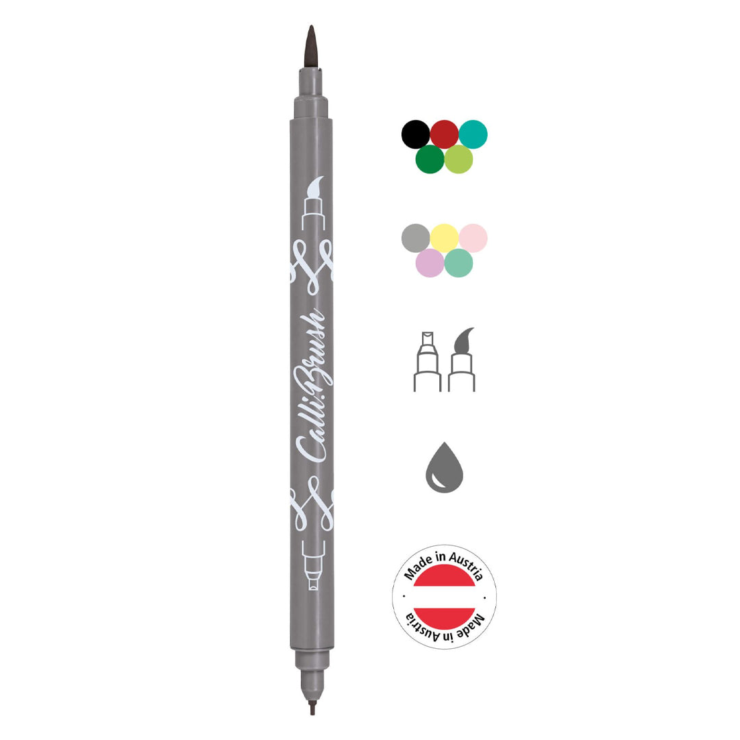 ONLINE Calligraphy Brush Double Tip Set of 10