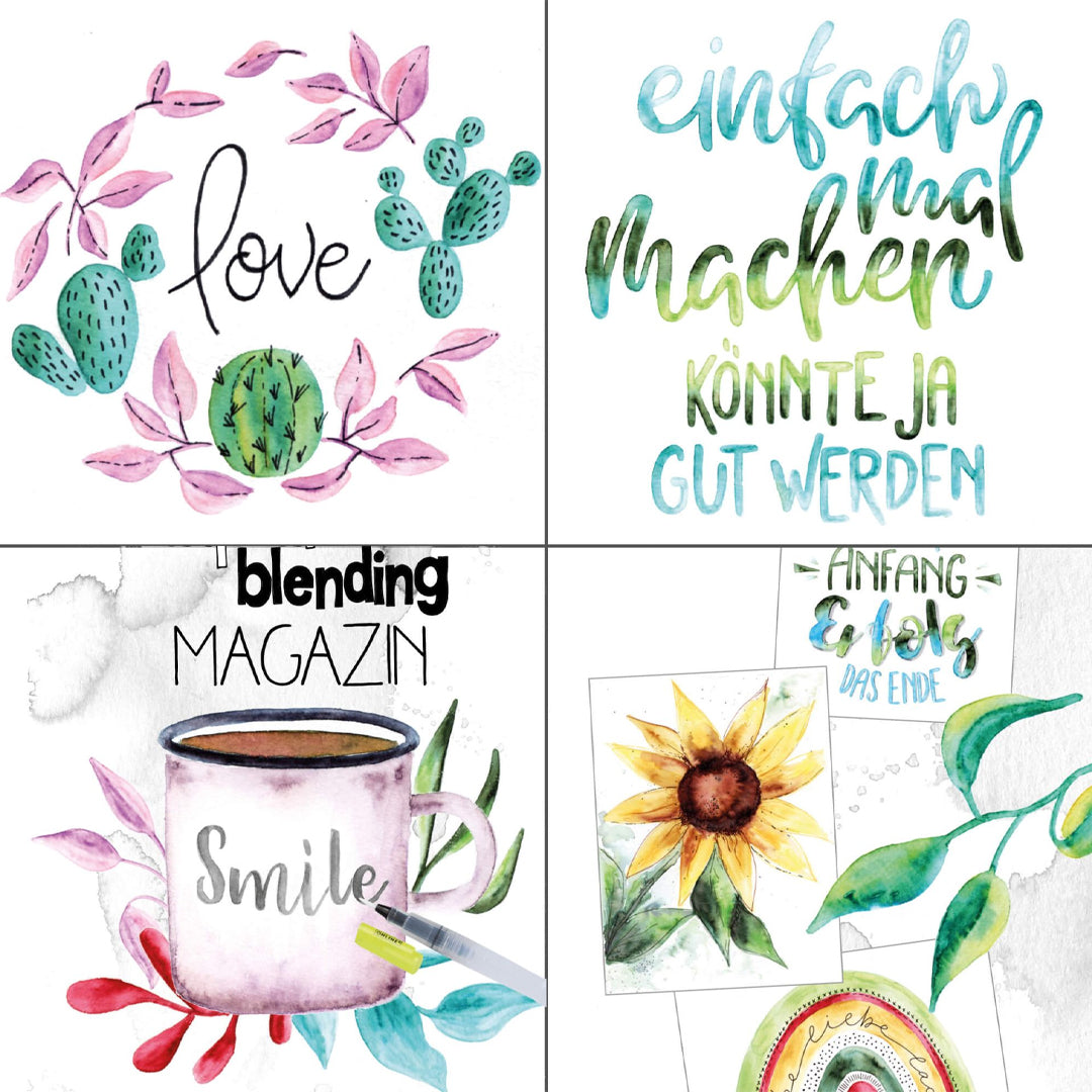 ONLINE Calligraphy Brush Double Tip Set of 10