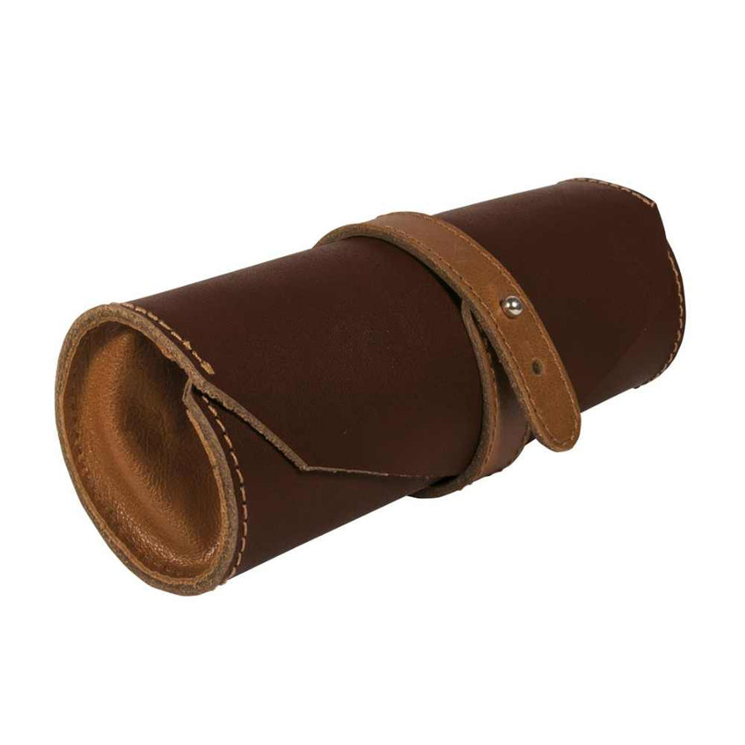 ONLINE Leather Pen Roll Pouch Brown