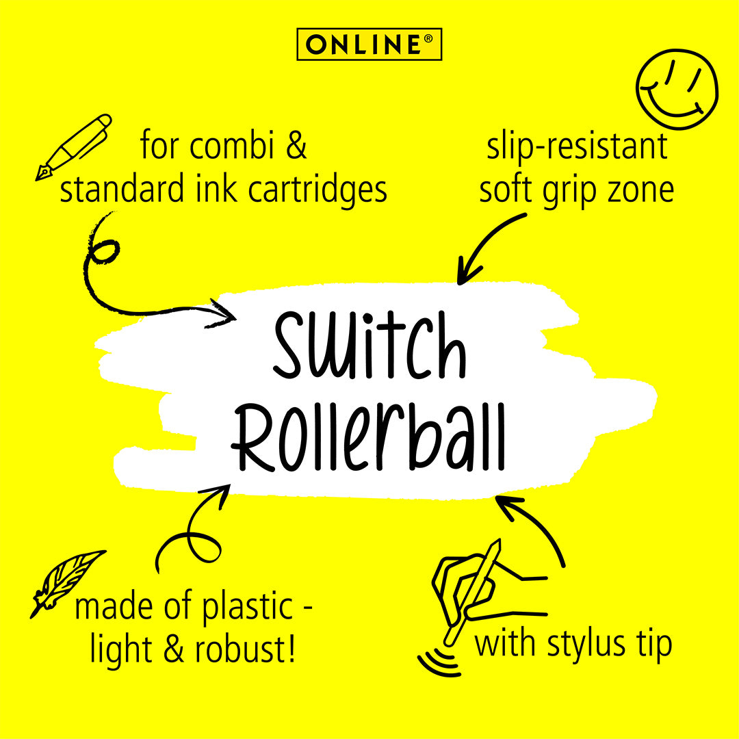 ONLINE Switch Plus Rollerball Pen with Stylus Tip Black