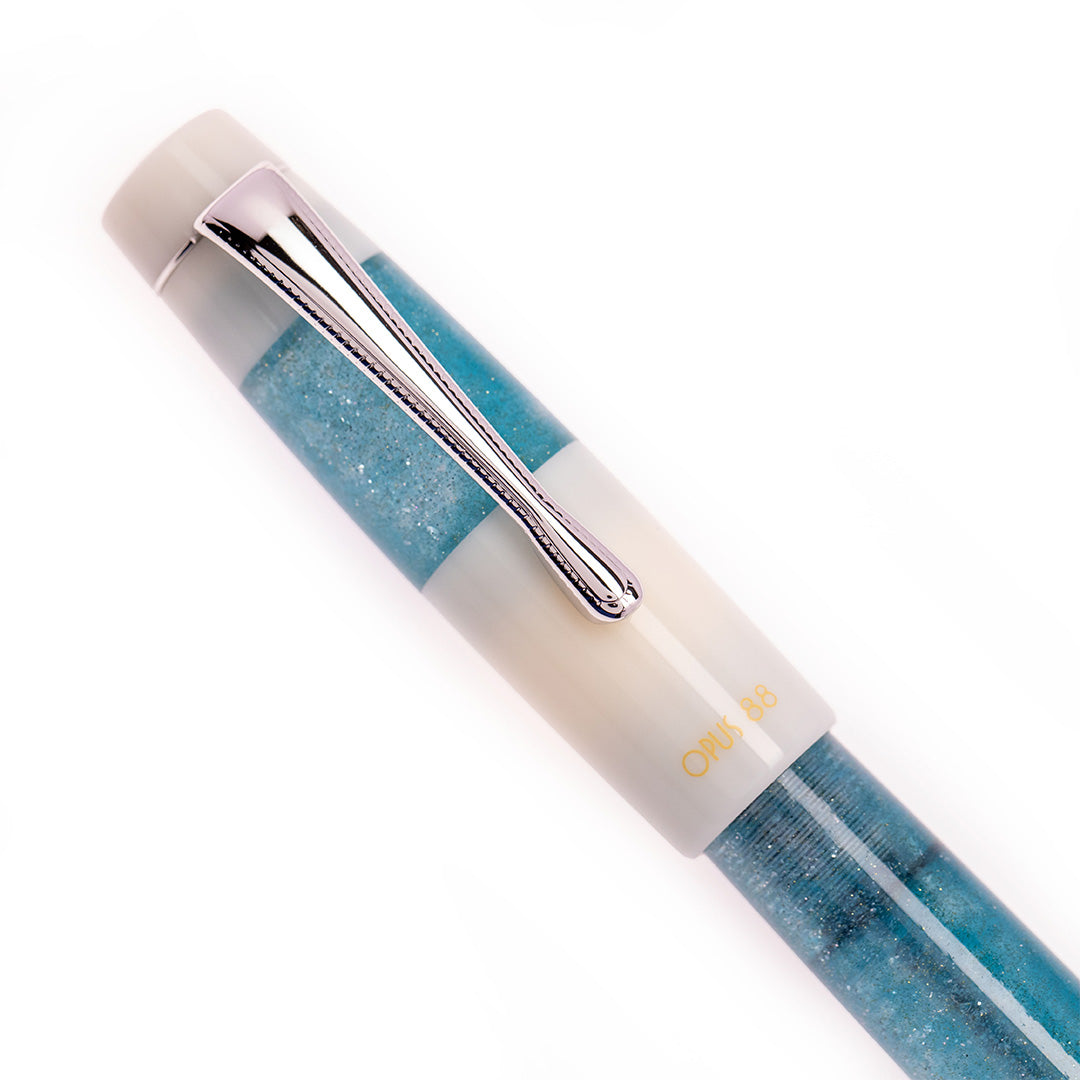 Opus 88 Koloro Eye Dropper Fountain Pen White Blue
