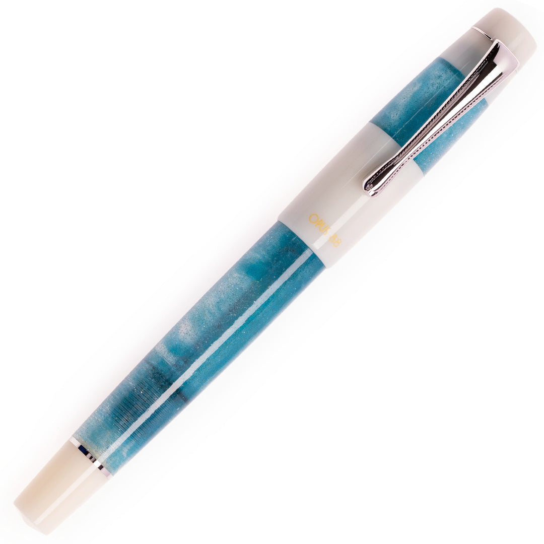 Opus 88 Koloro Eye Dropper Fountain Pen White Blue